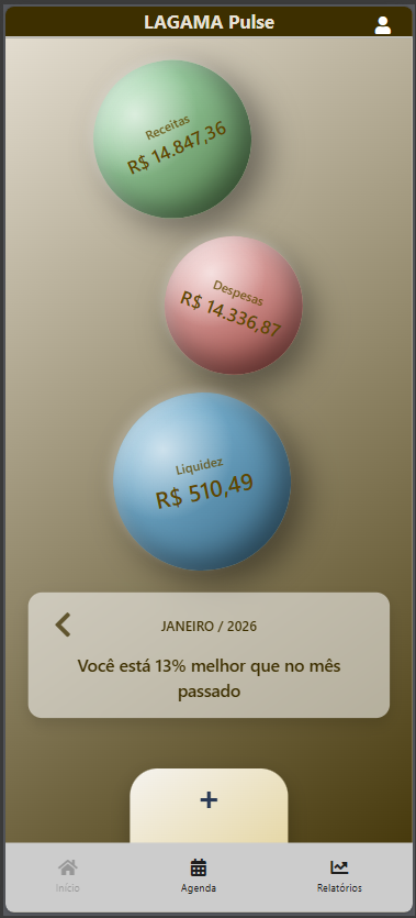 Tela inicial do LAGAMA Pulse